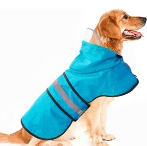 Dog Raincoat Waterproof Reflective Slicker Lightweight Breathable Poncho Medium